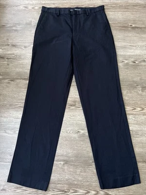 Calvin Klein Straight Fit Linen Blend Pants Mens 34x34 Black - Image 1 of 4