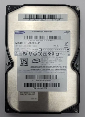 Samsung HD080HJ/P HDD. 3.5", 80 GB , SATA-300/ATA/ATAPI-7 - Tested w/pics - Image 1 of 4