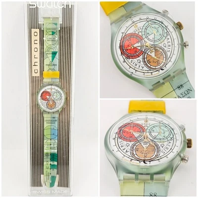 Swatch Chrono SCG109 Archimede 1996 NOS Alchemy Design Vintage Watch - Immagine 1 di 4