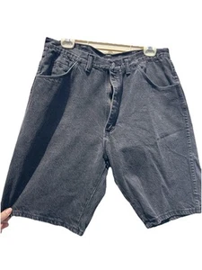 Vintage 90er Wrangler Herren Jeansshorts Gr. 36 schwarz 100 % Baumwolle hergestellt in den USA Jorts Y2K - Bild 1 von 10