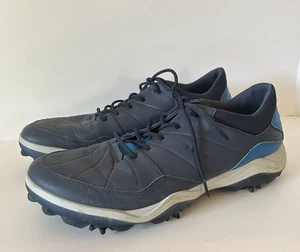 Ecco Strike 2.0 Golfschuhe Herren Größe 12 Blau Yak Leder Spikes Turnschuhe - Bild 1 von 8