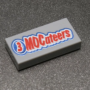 3 MOCateers - Custom Printed 1x2 Tile made using LEGO part - Picture 1 of 1