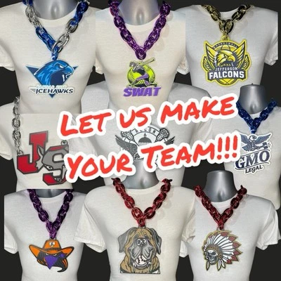 Collar colgante con logotipo escolar cadena de abanico de equipo deportivo personalizado MVP rotación de gran tamaño Foto 1 de 4