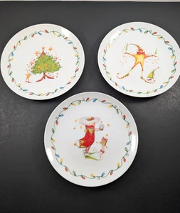 Vintage Dept 56 Brewster Weihnachten Krinkles Elfe Mittagessen Teller (3) 8,5 Zoll - Bild 1 von 14