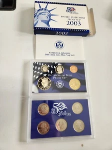 2003 U.S. Mint Proof Set Coins W/ Box & COA and State Quarters. - Picture 1 of 12