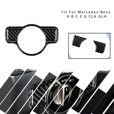 El mejor interruptor de faros botón moldura fibra de carbono para Mercedes-Benz ACE CLA GLA GLK Foto 1 de 4