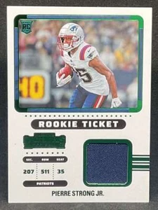 2022 Panini PIERRE STRONG JR (RC) Patriots Green Rookie Ticket Swatch - Picture 1 of 2