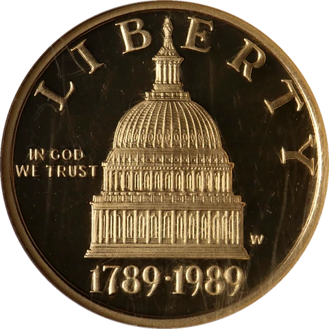 1989-W Congressional Commem Gold $5 NGC PF70 Ultra Cameo Brown Label - STOCK Cover