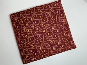 The Whole Country Caboodle Fabric Burgundy w/gold moons, 2 yds by LOF - Picture 1 of 3