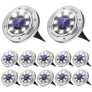 16Pcs Inground Solar Garden Light 8 LED Buried Recessed Outdoor Deck Path AU - Picture 1 of 8