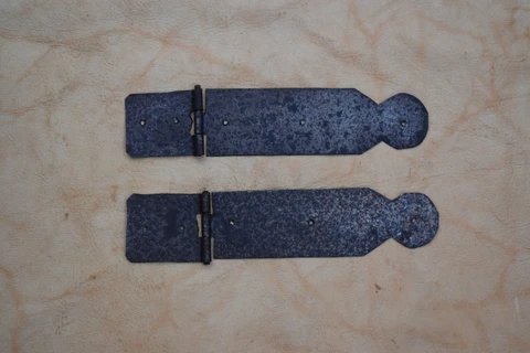 handmade iron hinges head burn rusty vintage iron door gate hinges hardware 2 pc Cover