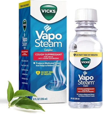 Vicks VapoSteam Líquido medicado con alcanfor - Supresor de la tos para vaporizar Foto 1 de 4