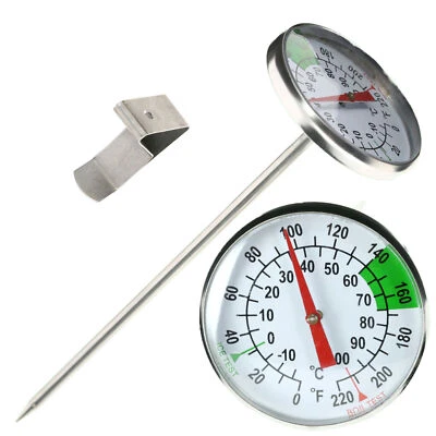 Milk Thermometer For Frothing Jug Perfect Coffees Lattes Including Handy Clip - Image 1 of 4