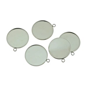 Edelstahl Cabochon Fassungen - 30 mm Fach - 4 Stück - FD265 - Bild 1 von 2