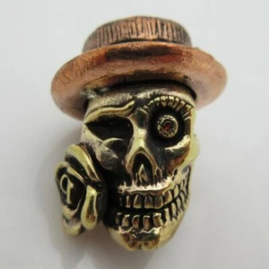 Valentine Rose Skull Lanyard Brass/Copper Paracord/Leather Bead by Lion ARMory - Picture 1 of 3