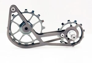 SwishTi Bicycle Oversized Pulley Titanium Cage for 12s Shimano r8150/r9250 Gray - Picture 1 of 16