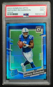 🌟 ANTHONY RICHARDSON - 2023 Donruss Optic #247 AQUA PRIZM RC /299 - MINT PSA 9 - Picture 1 of 2