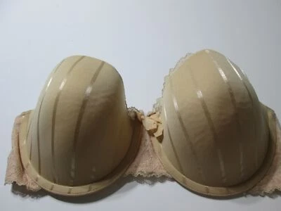 Sujetador Felina Talla 36D Beige Forrado con Aros Ajustable Sin Tirantes Balconette Encaje Foto 1 de 4