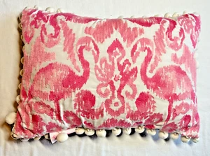 LILLY PULITZER POTTERY BARN BAMBINI FENICOTTERO ROSA BIANCO POM POM 12 X 16 LOMBARE NUOVO CON ETICHETTE - Foto 1 di 3