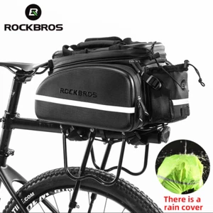 RockBros 35L MTB Bike Rear Carrier Bag Bicycle Pack Pannier Bag Rack Rain Cover - Picture 1 of 12