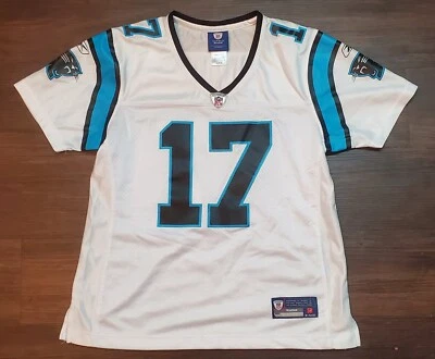 Camiseta deportiva para mujer Jake Delhomme #17 Carolina Panthers cosida blanca Reebok mediana Foto 1 de 4