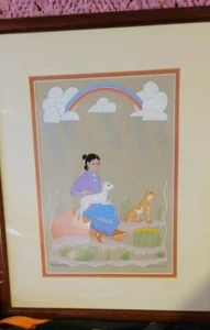 HARRISON BEGAY GEMÄLDE NAVAJO ORIG Rahmen (ARMY / PATTON) 70er Jahre  - Bild 1 von 21