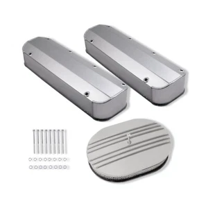 For Ford BBF 390 429 460 Fabricated Aluminum Valve Covers & 12" Air Cleaner - Picture 1 of 6