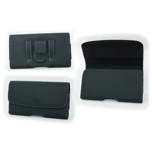 Black Belt Pouch Holster with Clip/Loop for LG Rebel 4 (Fits with Hybrid Case) - Picture 1 of 4