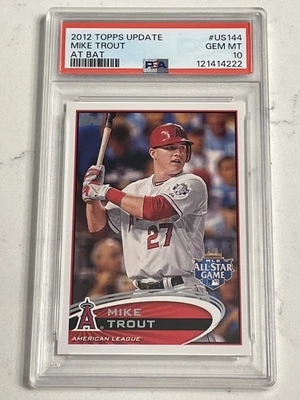 2012 Topps Update #US144 Mike Trout At Bat Angels PSA 10 GEM MINT - Image 1 of 2