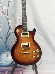 New LP Large Flower Brown electric guitar 2H pickups Mahogany body 6 strings - Picture 1 of 24