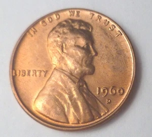 1960 D Lincoln Penny kleines Datum Stempelglanz Cent rot Stempelglanz Münze r2 - Bild 1 von 2