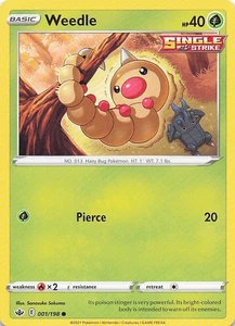 Weedle Common Normal SWSH06: Chilling Reign 001/198 NM - Picture 1 of 2