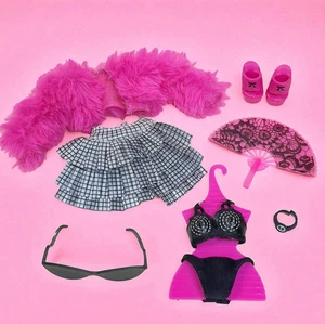 Lol Omg Lady Diva Prisma Puppe rosa schwarz Outfit Rock Pelzmantel Kleidung Schuhe Paket - Bild 1 von 8