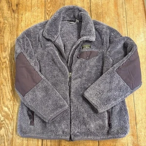LL Bean Damen Sherpa Fleece durchgehender Reißverschluss Mantel Jacke lila Large Petite - Bild 1 von 9
