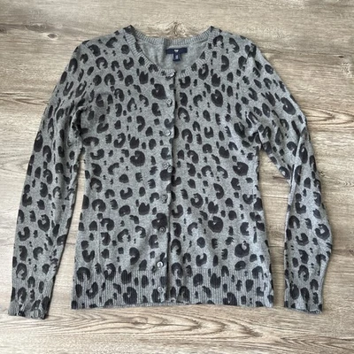 Gap Cotton Animal Print Button Front Cardigan Womens Small - Image 1 of 4