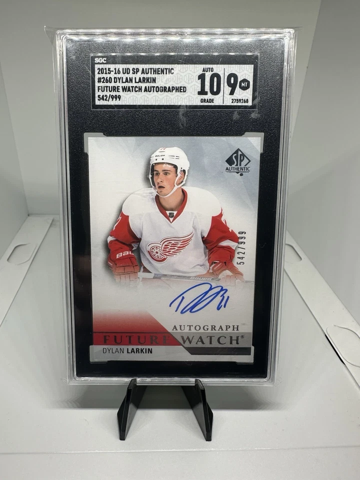 2015-16 SP Authentic Future Watch Autographs Dylan Larkin #/999 (AU, RC) SGC 9 - Image 1 of 1