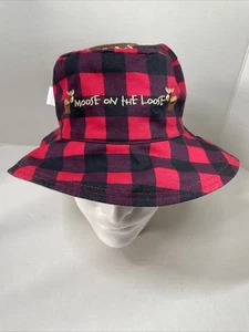 NUEVO CON ETIQUETAS FlapJack Niños Reversible Tostado/Rojo Alce y Oso Sombrero Cubo Grande 4-6 años - Imagen 1 de 17