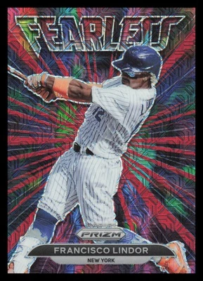 2022 Panini Prizm Fearless Red Mojo /149 #FL-13 Francisco Lindor New York Mets - Image 1 of 2