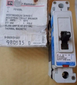 EATON WESTINGHOUSE CUTLER HAMMER FD1030L 30 AMP MCCB CIRCUIT BREAKER - Picture 1 of 2