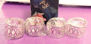 4 Silver Plated Napkin Rings With Openwork Design For Elegant Dining Decor - Picture 1 of 5