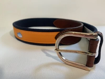 Cinturón náutico Southern Tide de cuero tejido naranja Skipjack para hombre talla 30 nuevo con etiquetas Foto 1 de 4