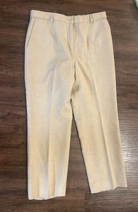 Pendleton 100% Virgin Wool Pants Tan Khaki Pleated Size 12 USA Business Casual - Picture 1 of 9