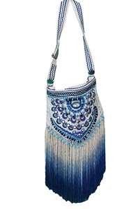 LABELLUM BAGS BY HILLARY SCOTT Perlen Crossbody Boho Bling Handtasche - Bild 1 von 8