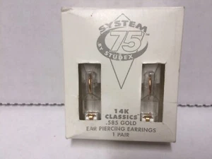 New Studex Earrings 14K Yellow Gold Classics 585 Ear Rings 1/2 Hoop 7514-0921 - Picture 1 of 10