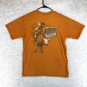 Vintage Wrangler Rodeo Live Fast Ride Tough Regret Nothing Western Cowboy T-Shirt L - Bild 1 von 7