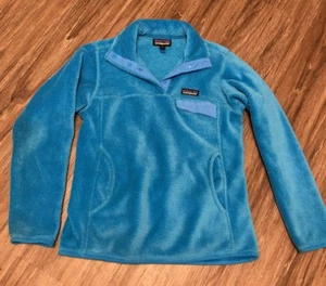GIACCA MAGLIONE DONNA PATAGONIA Synchilla bottoni a pressione blu pile XSmall - Foto 1 di 4