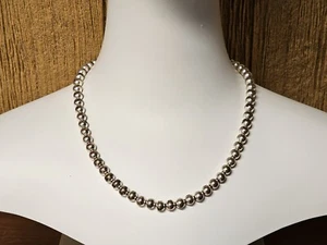 Vintage 925 Sterling Pearl Necklace 20.5 Inch Long 31.5 Grams - Picture 1 of 11