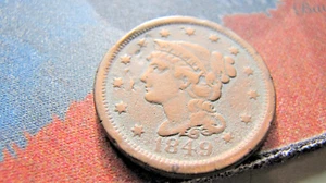 1849 Braided Hair Large Cent Penny Beautiful coin - Picture 1 of 4