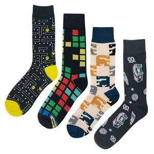 NWT Arcade Dress Socks 4 Pack Novelty Men 8-12 Crazy Fun Sockfly - Picture 1 of 6