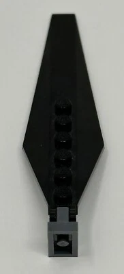 LEGO HINGE PLATE 3X12 W/ ANGLED SIDE EXTENSIONS 57906 x1 Black W/ Brick Gray - Image 1 of 2